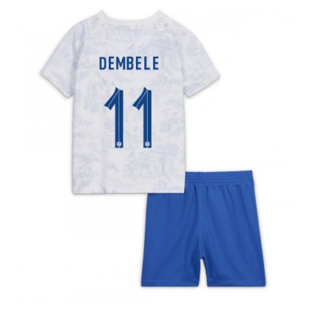 Camiseta de fútbol Francia Ousmane Dembele 11 Niño 2ª equipación Copa Mundo 2022